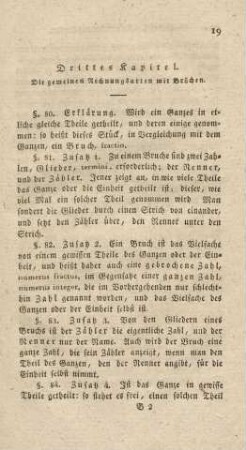 Drittes Kapitel. Die gemeinen Rechnungsarten mit Brüchen