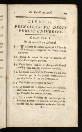 19-48, Livre II.: Principes Du Droit Public Universel.