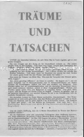 Abwurf-Flugblatt der Alliierten zu den Niederlagen der deutschen Truppen in Nordafrika und den Konsequenzen für den weiteren Kriegsverlauf