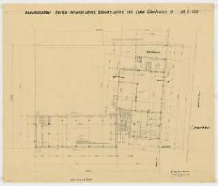 Wohnhaus Bundesallee 192 / Güntzelstraße 10, Berlin-Wilmersdorf: Grundriss Erdgeschoss 1:100