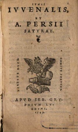 Iunii Iuvenalis et Auli Persii Flacci Satyrae