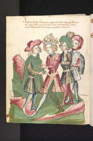 Die Geschichte von zwei Freunden (Vaticinium/ Amici): Kaiser Ludwig erkennt und begrüßt Alexander
