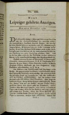 No. 100. Den 14ten December 1789.