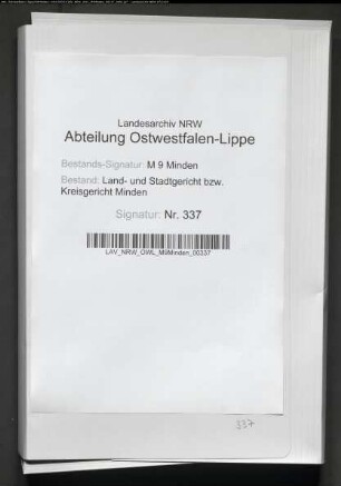 Erblegitimationen. Kreisgericht Minden