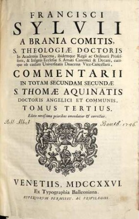 [Opera omnia]. 3, Commentarii in totam secundam secundae S. Thomae Aquinatis ...