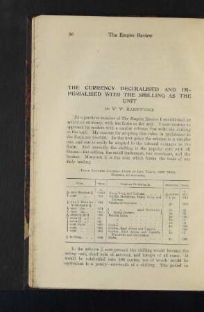 The Currency Decimalised and Imperialised with the Shilling as the Unit