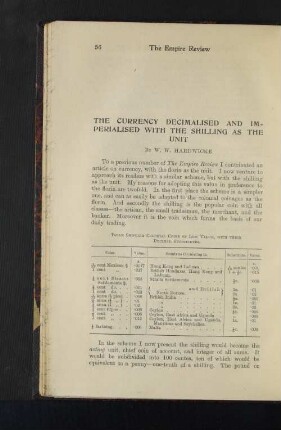 The Currency Decimalised and Imperialised with the Shilling as the Unit