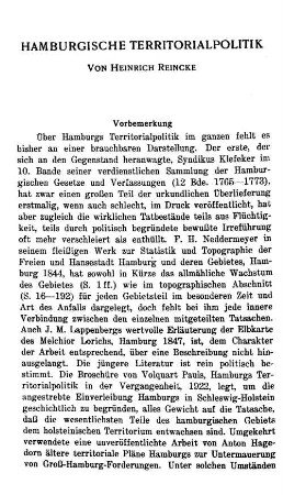 Hamburgische Territorialpolitik
