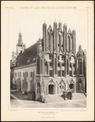 Rathaus, Frankfurt/Oder: Ansicht von Südwesten (aus: Blätter für Architektur und Kunsthandwerk, 18. Jg., 1905, Tafel 112)