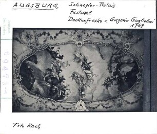 Augsburg: Schätzler (Liebert-) Palais, Saal, Deckenfresko von Gregorio Guglielmi, 1767