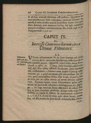 Caput IX. De Interesse Controversiarum circa Ultimas Voluntates.