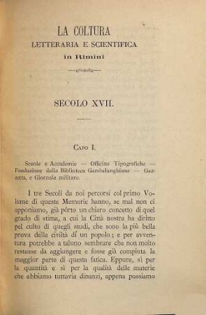 La coltura letteraria e scientifica in Rimini dal secolo 14 ai primordi del 19, 2