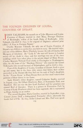 The Younger Children of Louisa Countess of Dysart