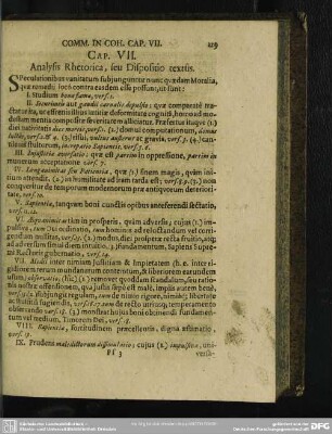 Cap. VII. Analysis Rhetorica, seu Dispositio textus