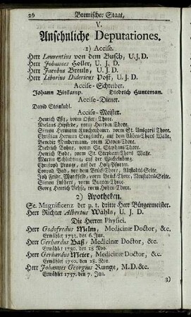 V. Ansehnliche Deputationes.