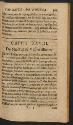 Caput XXVIII. De Noctua & Vespertilione.