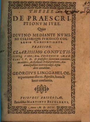 Theses de praescriptionum iure