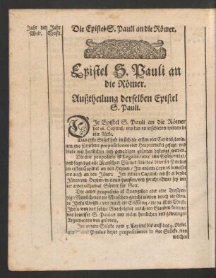 Epistel S. Pauli an die Römer.
