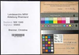 Entnazifizierung Christine Brenner , geb. 06.01.1908 ()