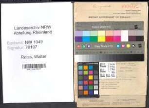 Entnazifizierung Walter Reiss , geb. 01.10.1905 (Verwaltungsangestellter)