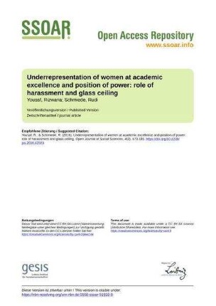 Underrepresentation of women at academic excellence and position of power: role of harassment and glass ceiling