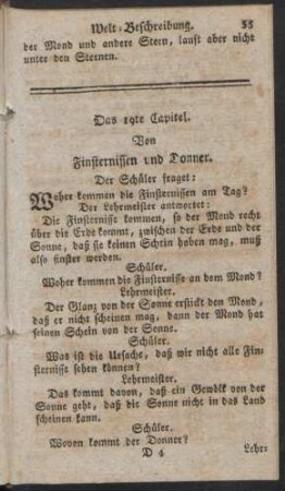 Das 19te Capitel. Von Finsternissen und Donner