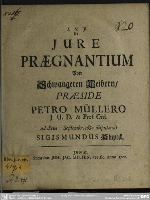 De Iure Praegnantium Von Schwangeren Weibern