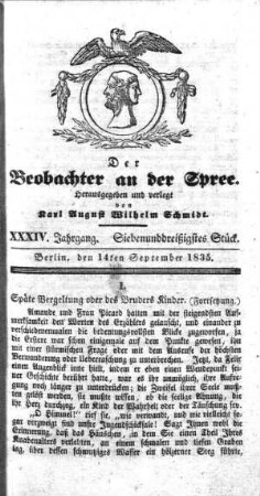 37. Stueck, 14. September 1835