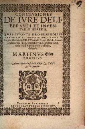 Conclusiones de iure deliberandi