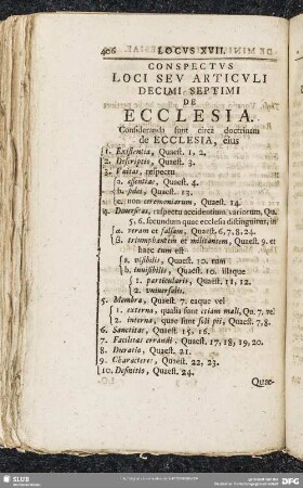 Locus XVII. De Ecclesia