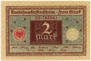 Geldschein, 2 Mark, 1.3.1920