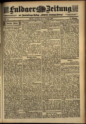 Fünfte Ausgabe vom Samstag, den 08. Dezember 1900.