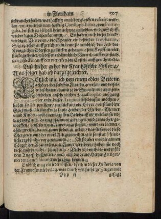 Biß hieher gehet die Frantzösische Historia/ Was folget hab ich darzu gezeichnet.