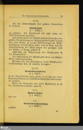 [XVII. Wahlbezirke]