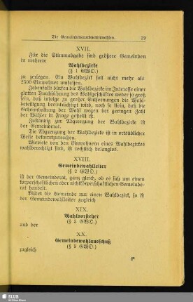 [XVII. Wahlbezirke]