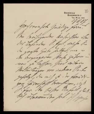 2: Brief von Emil Strohal an Gottlieb Planck, Grunewald (Landkreis Teltow), 27.11.1907