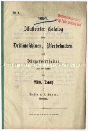 Katalog über landwirtschaftliche Maschinen