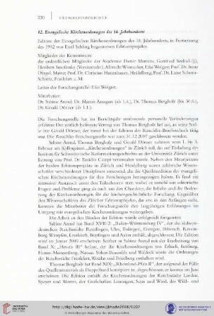 12. Evangelische Kirchenordnungen des 16. Jahrhunderts