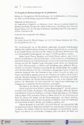 12. Evangelische Kirchenordnungen des 16. Jahrhunderts