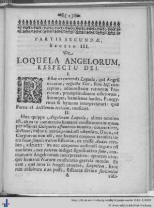 Scrutinum Theologici, de Loquela Angelorum. Pars Secunda, Sect. III et IV.