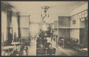 Ansichtskarte Innenraum des „Café Nagler“ mit Fenstern, Moritzplatz