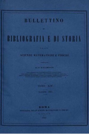 Tomo XIV. Agosto 1881.