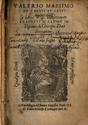 De I Detti Et Fatti memorabili