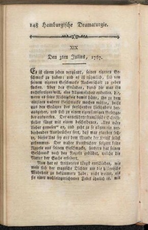 XIX. Den 3ten Julius, 1767