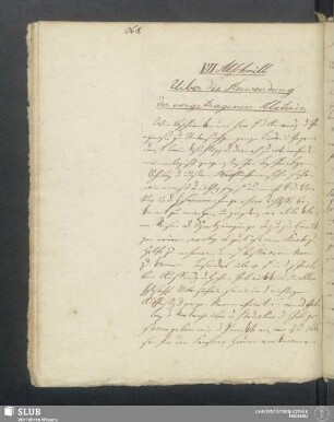 VII. Abschnitt. Uiber die Anwendung der vorgetragenen Materie