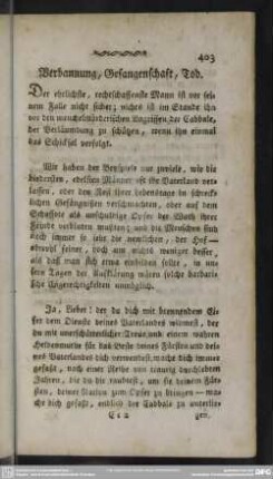 Verbannung, Gefangenschaft, Tod
