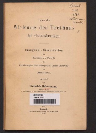 Ueber die Wirkung des Urethans bei Geisteskranken