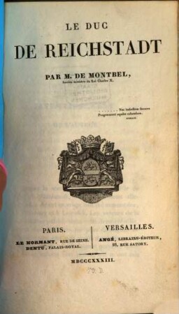 Le Duc de Reichstadt