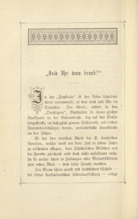 "Seid Ihr denn krank?"