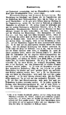 Stundenordnung, und strenges halten daran